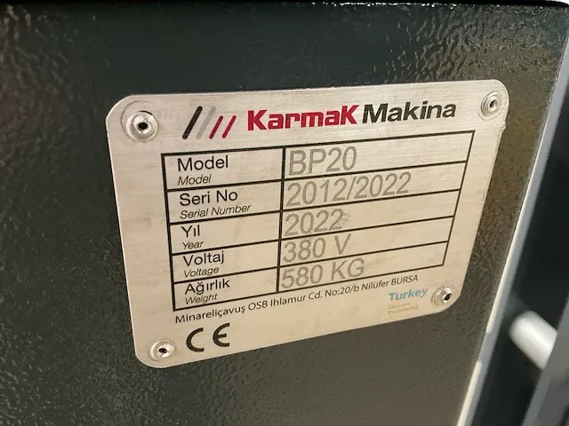 2022 karbend bp20 stripbuigmachine - afbeelding 9 van  9