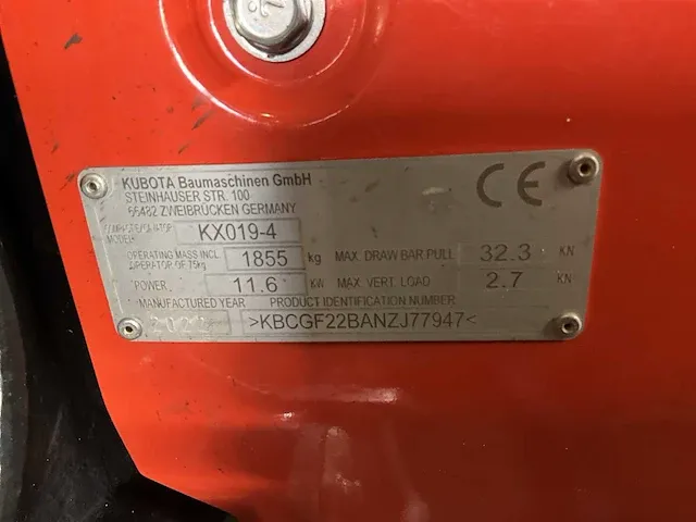 2022 kubota - kx019-4 - minigraafmachine - afbeelding 33 van  40