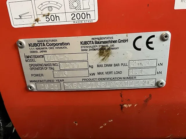 2022 kubota - u10-5 - minigraafmachine - afbeelding 31 van  42