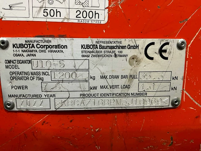 2022 kubota u10-5 minigraafmachine - afbeelding 16 van  23