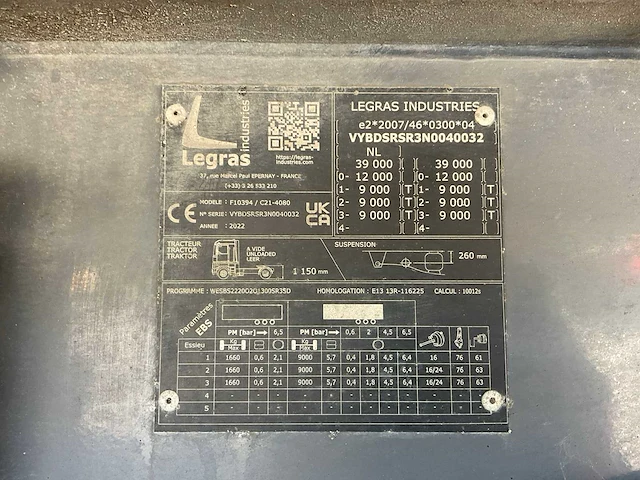 2022 legras industries f10394 / c21-4080 walking floor oplegger - afbeelding 3 van  30