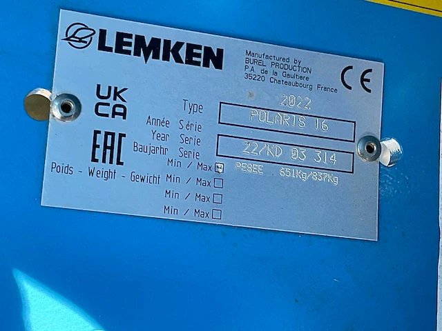 2022 lemken polaris 16 kunstmeststrooier - afbeelding 14 van  22
