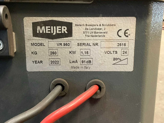 2022 meijer vr 950 zelfrijdende veegmachine - afbeelding 2 van  10