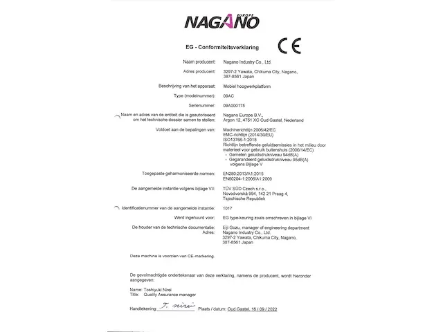 2022 nagano 09ac hoogwerker - afbeelding 8 van  16