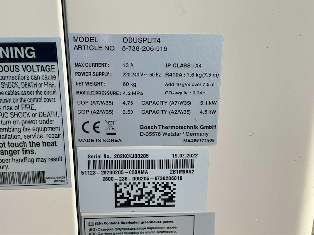 2022 nefit / bosch odusplit4 warmtepomp - afbeelding 2 van  12