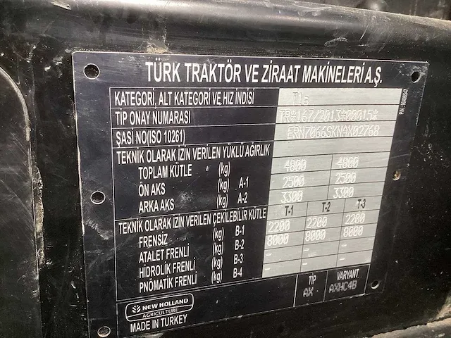 2022 new holland 70-66s vierwielaangedreven landbouwtractor - afbeelding 19 van  27