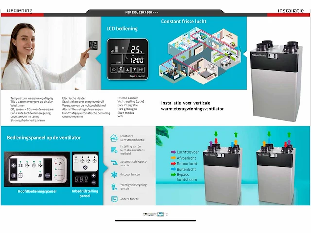 2022 nippon electric nef-250-1 warmte terugwinningsysteem / ventilatie (3x) - afbeelding 9 van  18