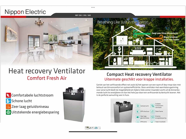 2022 nippon electric nef-250-1 warmte terugwinningsysteem / ventilatie (3x) - afbeelding 1 van  18
