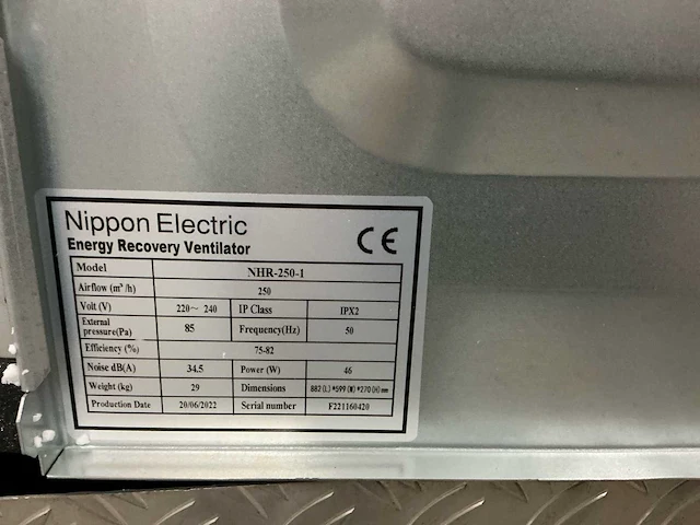 2022 nippon electric nhr-250 warmte terugwinningsysteem - afbeelding 16 van  17