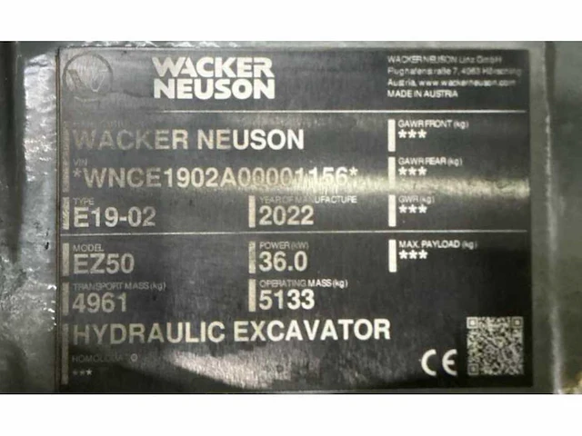 2022 ongebruikte wacker neuson ez50 midigraafmachine - afbeelding 15 van  22