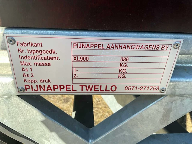 2022 pijnappel pta-1500 tandemasser - afbeelding 6 van  14