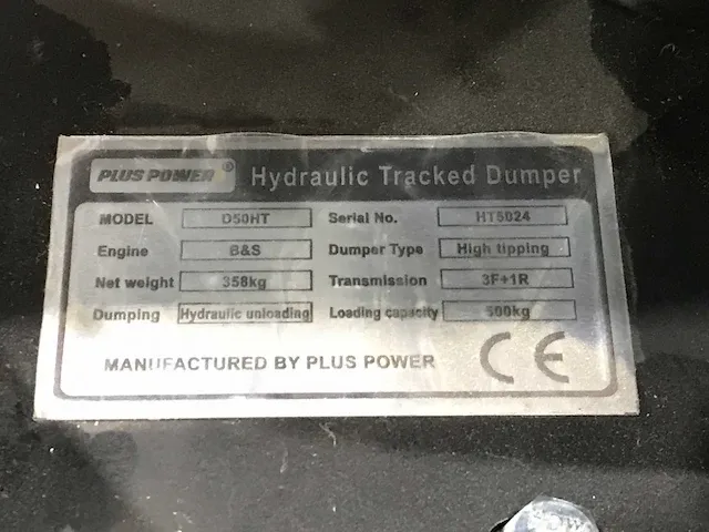 2022 plus power d50ht hydraulische rups dumper - afbeelding 8 van  18