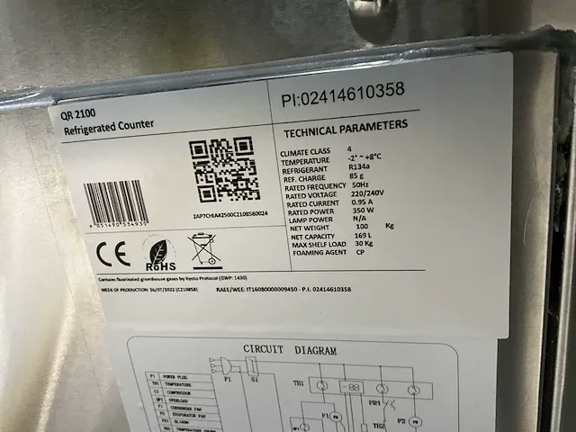 2022 qr2100 koelwerkbank - afbeelding 5 van  5
