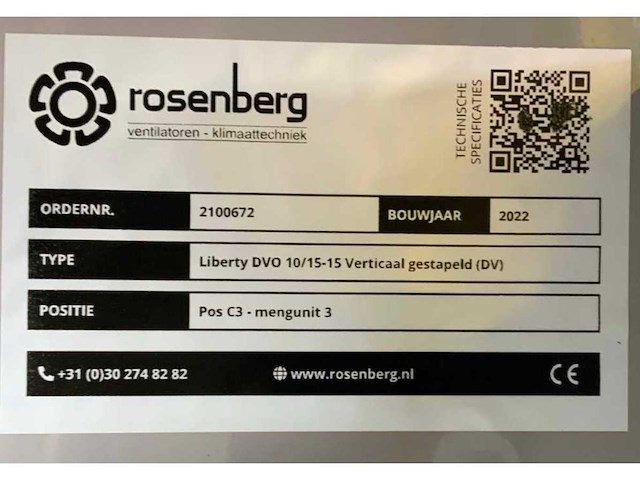 2022 rosenberg liberty dvo 10/15-15 filterunit / luchtbehandeling - afbeelding 7 van  7