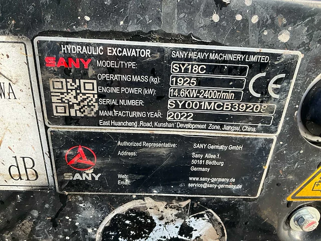 2022 sany sy18c minigraafmachine - afbeelding 31 van  37