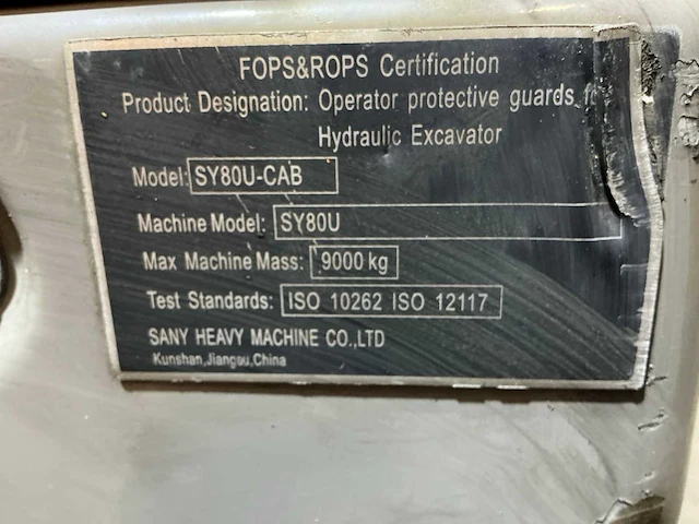 2022 sany sy80u midigraafmachine - afbeelding 31 van  38