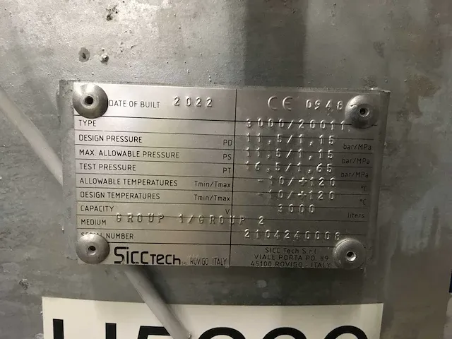 2022 sicctech 3000ltr. galvanized vertical buffer tank - afbeelding 3 van  4