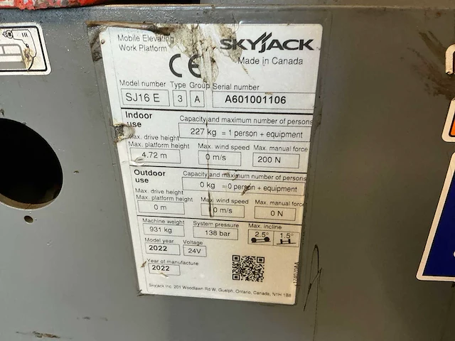 2022 skyjack sj16e hoogwerker - afbeelding 14 van  23