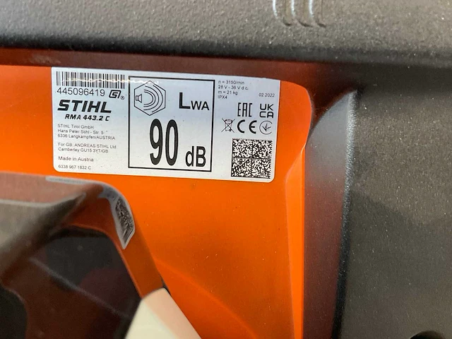 2022 stihl rma 443 c accu-grasmaaierset - afbeelding 4 van  9
