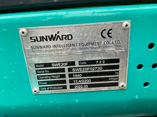 2022 sunward swe20f minigraafmachine - afbeelding 10 van  18