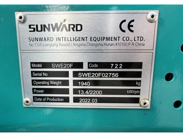 2022 sunward swe20f minigraafmachine - afbeelding 6 van  14