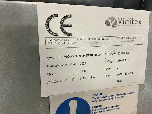 2022 vinitex pp315 filterafzuiginstallatie - afbeelding 10 van  20