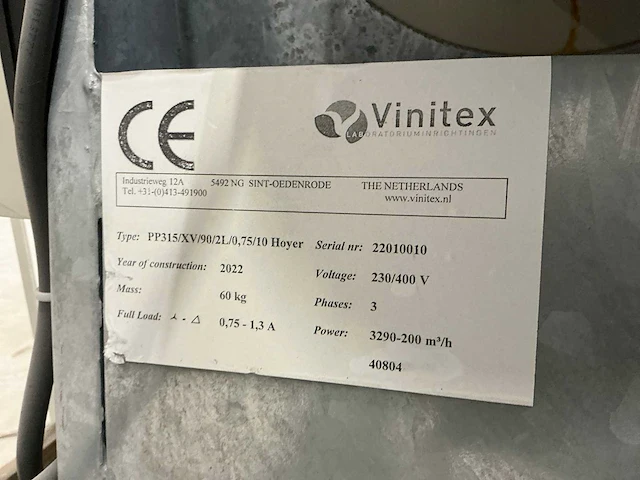 2022 vinitex pp315 filterafzuiginstallatie - afbeelding 13 van  20