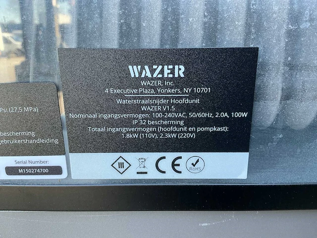 2022 wazer v1.5b desktop waterstraalsnijmachine - afbeelding 14 van  14