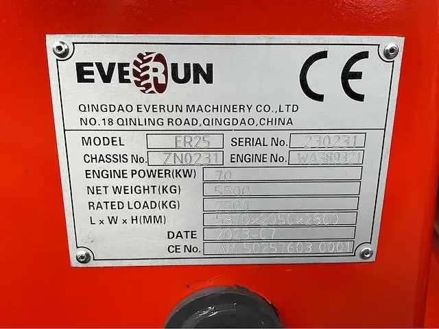 2023 - everun - er25 - wiellader - afbeelding 30 van  36