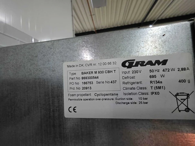 2023 - gram baker m 930 cbh t rvs mobiele koelkast - afbeelding 8 van  9