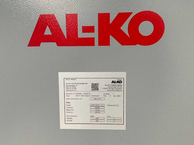 2023 al-ko at4-f 16x12/16x12 luchtbehandelingsinstallatie - afbeelding 13 van  26