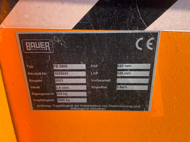 2023 bauer fb2000 bodemklepcontainer - afbeelding 8 van  8