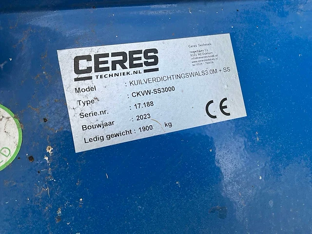 2023 ceres ckvw-ss3000 kuilverdichtingswals - afbeelding 11 van  19