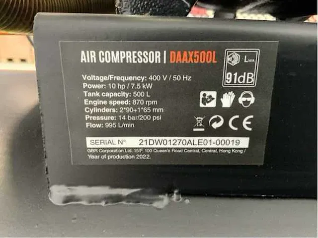 2023 daewoo daax500l luchtcompressor - afbeelding 22 van  29