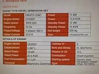 2023 daewoo dagfs-15ac 13.8kva noodstroomaggregaat - afbeelding 13 van  20