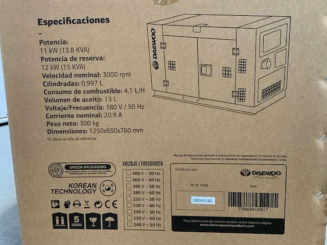 2023 daewoo dagfs-15ac 13.8kva noodstroomaggregaat - afbeelding 19 van  20