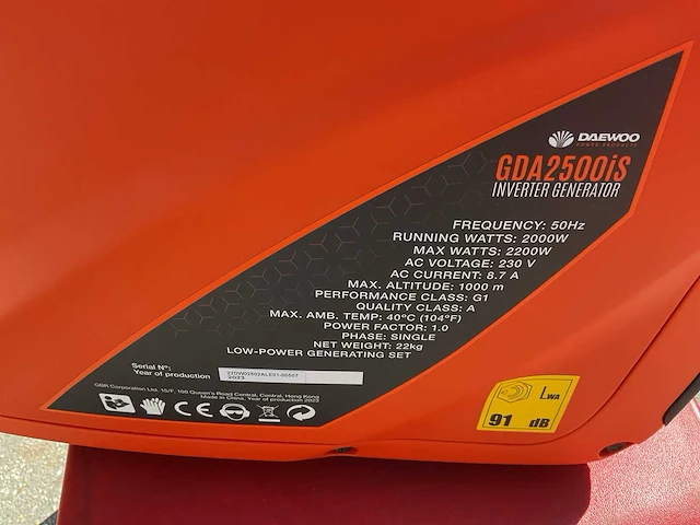 2023 daewoo gda2500is stroomgenerator - afbeelding 2 van  4