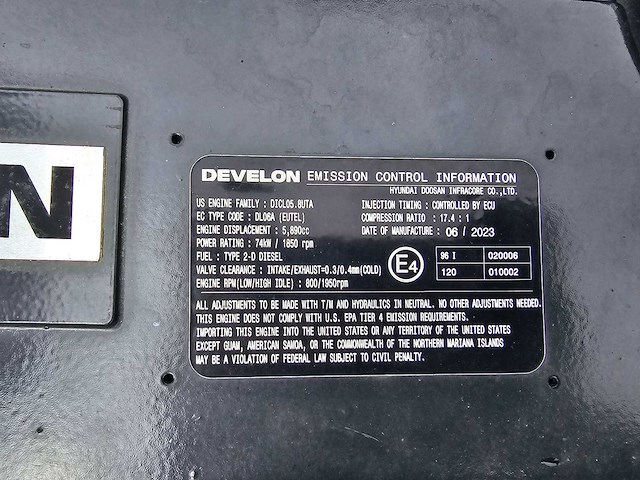 2023 develon dx140lc rupsgraafmachine - afbeelding 16 van  30