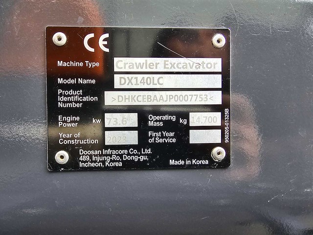 2023 develon dx140lc rupsgraafmachine - afbeelding 24 van  30