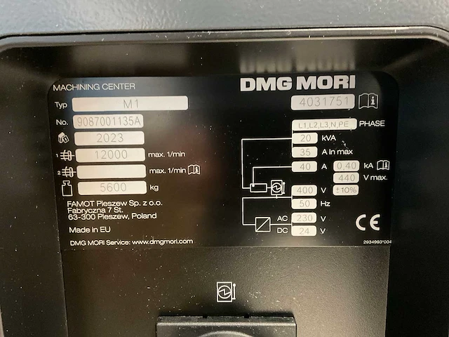 2023 dmg mori m1 cnc freesmachine - afbeelding 21 van  31