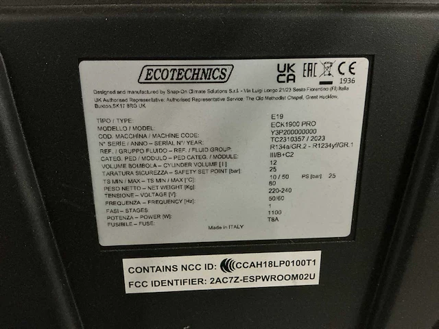 2023 ecotechnics eck1900 pro airco test- en vulapparatuur - afbeelding 7 van  8