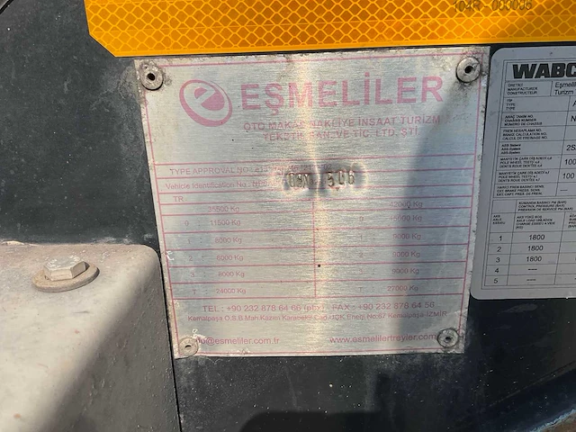 2023 esmeliler asd te08 uitschuifbare container chassis oplegger - afbeelding 13 van  28