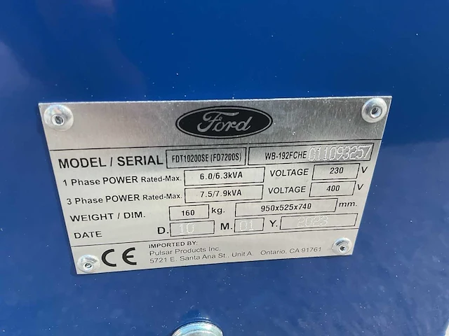 2023 ford fdt10200se stroomgenerator - afbeelding 2 van  10