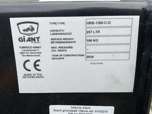 2023 giant g1200 shovel + bak - afbeelding 5 van  14