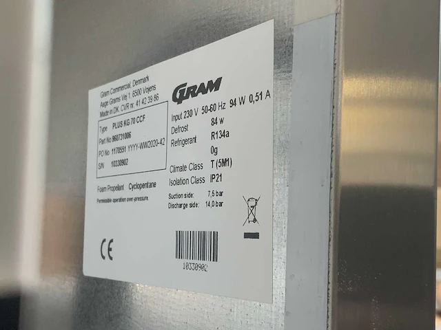2023 gram eco plus kg70 ccf koelkast - afbeelding 6 van  14