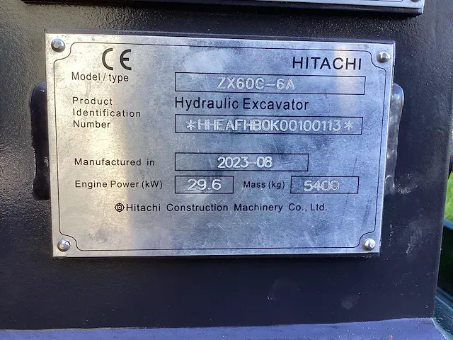 2023 hitachi zx60c minigraafmachine - afbeelding 13 van  20