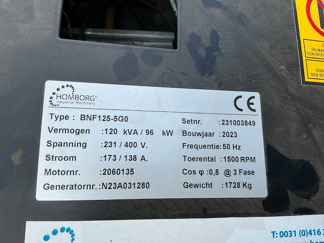 2023 homborg bnf125-5g0 stroomgenerator - afbeelding 2 van  14