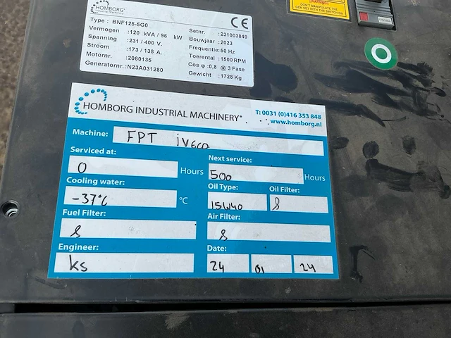 2023 homborg bnf125-5g0 stroomgenerator - afbeelding 14 van  14