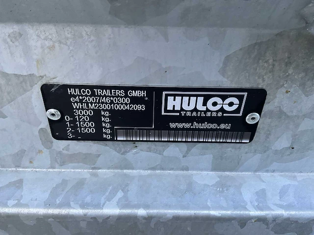 2023 hulco medax 2 - 3.0t hdkkv plateau aanhangwagen met oprijplaten - afbeelding 10 van  19
