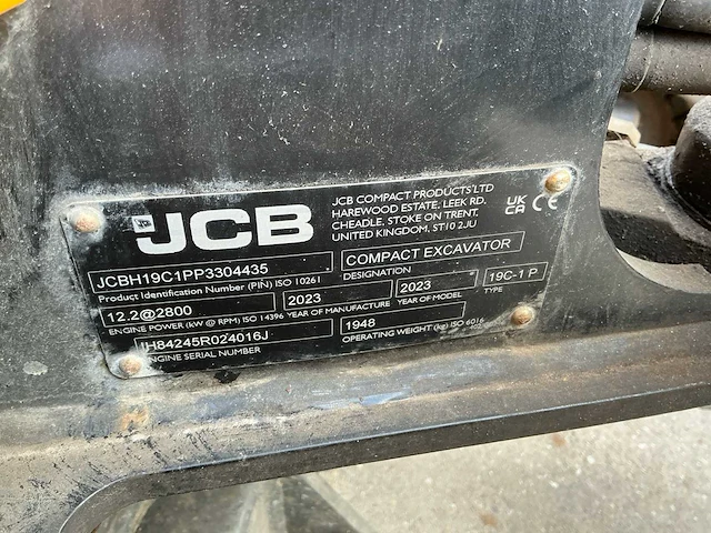 2023 jcb 19c-1 p minigraafmachine - afbeelding 29 van  38